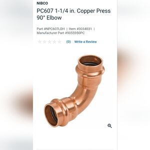 Copper Pipe Fitting Elbow